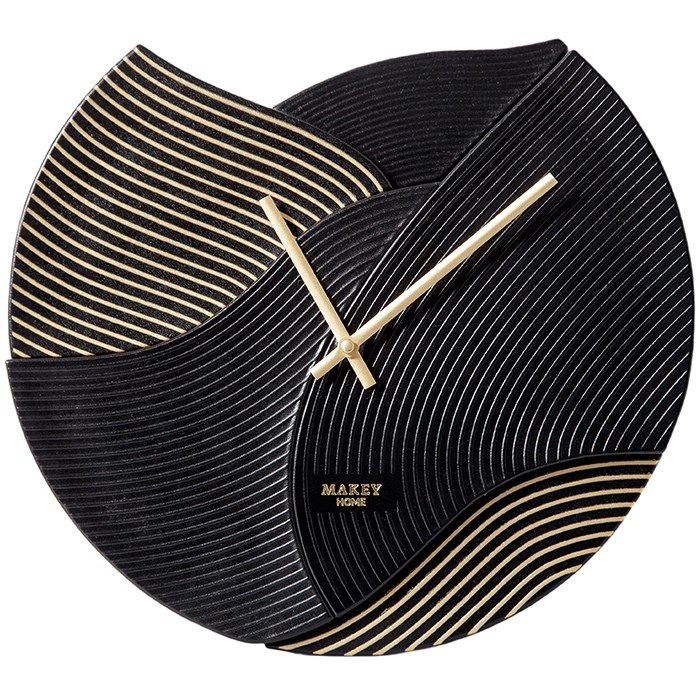 Часы настенный «Deco» из натуральной кожи. Цвет черный 045-07-26/1