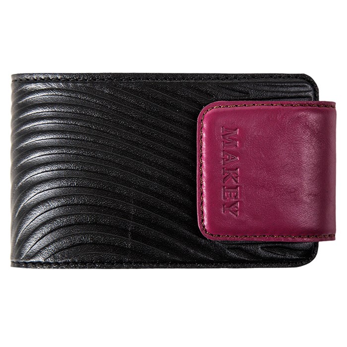 *Визитница карманная «Waves». Цвет черный-фуксия 004-08-54/1