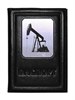 Кожаная обложка на паспорт "Нефть-3", цвет черный