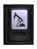 Кожаная обложка для автодокументов "Нефть-3", цвет черный
