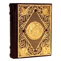 Православный молитвослов с филигранью (золото), гранатами в замшевой шкатулке ЭБ029(фз)