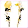 Серьги "Очаровательные глазки" с кошачьим глазом и кристаллами Swarovski