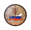 Часы в деревянной раме "Карта России" в подарочной коробке, 29х29