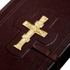 Библия большая с крестом в кожаном переплете