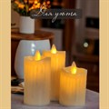 Набор светодиодных свечей для дома и интерьера |  Свечи с эффектом "Живого пламени", цвет тёплый белый для декора |  Led свеча-ночник с имитацией воска, 3 шт (11, 9, 7 см) |  Батарейки в комплекте СД500/00