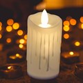Светодиодная свеча "Живое пламя" | Led свеча-ночник с имитацией воска, 9 см