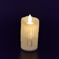 Светодиодная свеча "Живое пламя" | Led свеча-ночник с имитацией воска, 9 см (в темноте)