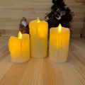 Светодиодная свеча "Живое пламя" | Led свеча-ночник с имитацией воска, 9 см (набор)