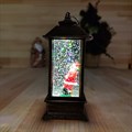 Новогодний декоративный  фонарик с подсветкой и снегом | LED-Светильник в ретро-стиле "Поздравление от Деда Мороза", 14 см (в темноте)