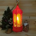 Новогодний фонарик-свеча с подсветкой | Игрушка-светильник на елку "Любимые герои", 14х6 см, цвет красный СД1274-52