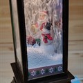Новогодний декор ретро-фонарь с музыкой, подсветкой | Светильник с эффектом падающего снега "Дед Мороз со Снеговиком", 28 см 108849