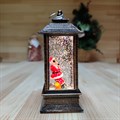 Новогодний декоративный  фонарик с подсветкой и снегом | LED-Светильник в ретро-стиле "Звонок от Деда Мороза", 14 см СД5066-3 - фото 551649