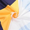 Платок из креп-сатина "silk touch" с принтом 58х58 см, цвет сине-желто-белый (структура)