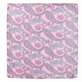 Мягкий принтованный платок из вуали | Тонкая шаль в розовых тонах, 96х96 см (изнанка)
