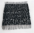 Палантин женский леопардовый | Тонкий шарф из кашемира серо-черный, 200х70 см D419-2