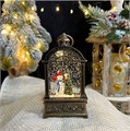 Новогодний фонарик-домик с подсветкой и снегом "Снеговик", 14х7,5х4 см СД5067-3