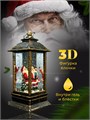 Новогодний декоративный  фонарик с подсветкой и снегом | LED-Светильник в ретро-стиле "Дед Мороз с подарком", 13 см СД1274-241 - фото 808675