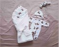 Муслиновый комплект на выписку новорожденному "Мишки", 4 предмета КИР001