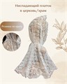 Ниспадающий платок на голову для храма, церкви белый | Накидка-капюшон из гипюра "Нежная" СД022
