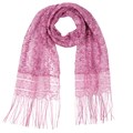 Однотонный гипюровый шарф с бахромой сиреневый, 160х45 см C838-19